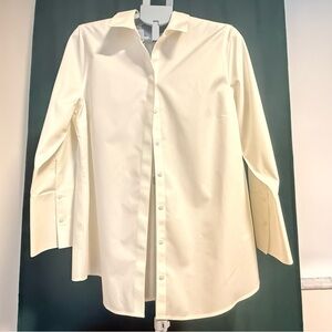 NWT Chico’s No-Iron Cotton White Button Down Shirt - Size 2 (Large)